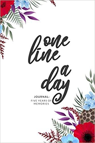 One Line A Day Journal: Five Years of Memories, Dated and Lined Book, Floral indir
