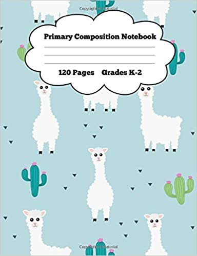 Primary Composition Notebook 120 Pages Grades K-2: Cute Llama Cover, Wide Ruled, Non-Perforated indir