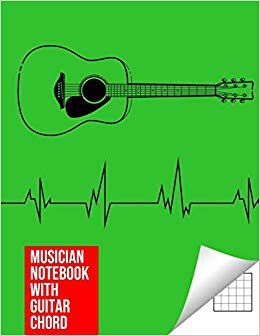 تحميل Musician Notebook with Guitar Chord - Guitar/Bass Fretboard Paper Cool Bassist Gift For A Bass Player Notebook guitar chords in green Cover