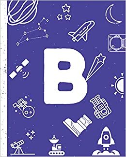 indir Spacebook Kids Composition Notebook With Initial Letter B: Wide Rule School Notebook, Diary, Journal