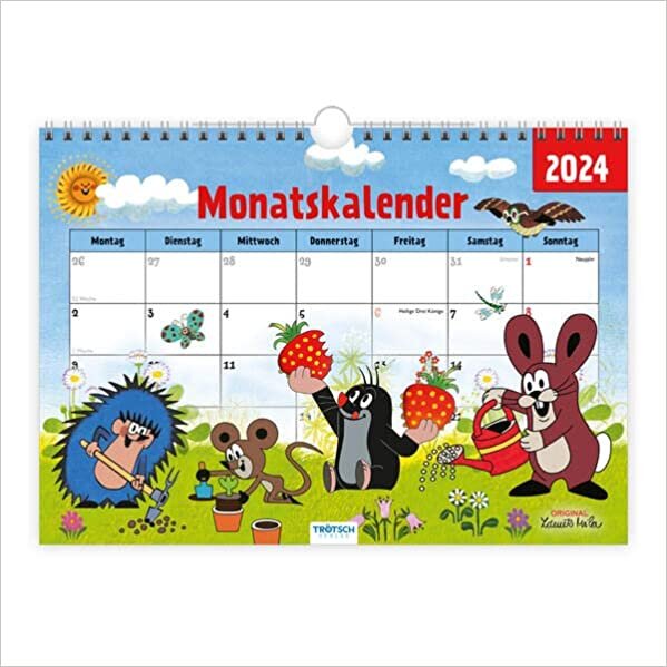 ダウンロード  Troetsch Der kleine Maulwurf Monatsterminer Monatskalender 2024: Monatskalender Planer Buerokalender Terminer 本