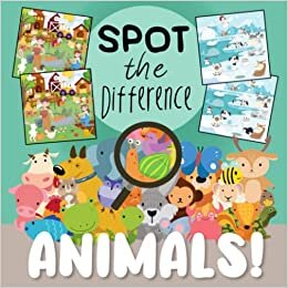 تحميل Spot The Difference - Animals!: A Fun Search and Solve Book for 3-6 Year Olds
