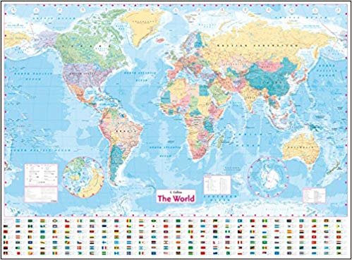 اقرأ كولنز العالم الجدارية المطبوعة المغلفة خريطة الكتاب الاليكتروني 