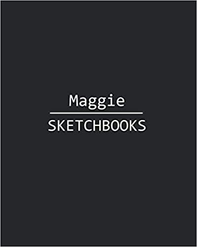 indir Maggie Sketchbook: 140 Blank Sheet 8x10 inches for Write, Painting, Render, Drawing, Art, Sketching and Initial name on Matte Black Color Cover , Maggie Sketchbook