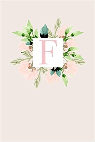 indir F: 110 Sketchbook Pages (6 x 9) | Monogram Sketch Notebook with a Classic Light Pink Background of Vintage Floral Roses and Peonies in a Watercolor ... Letter Art Journal | Monogramed Sketchbook