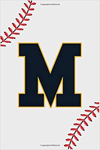 Baseball Notebook M: Baseball Letter M Initial Monogram Gift For Baseball Players Journal Note Taking For men, boys and girls 110 Pages 6 x 9 inches College Ruled indir