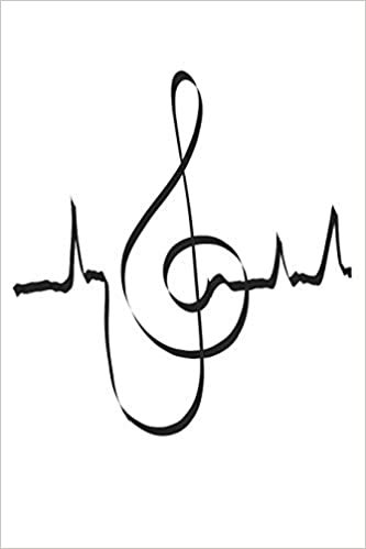 chiave Battiti cardiaci della musicale: libro di musica, note, quaderno, blocco note, 120 pagine