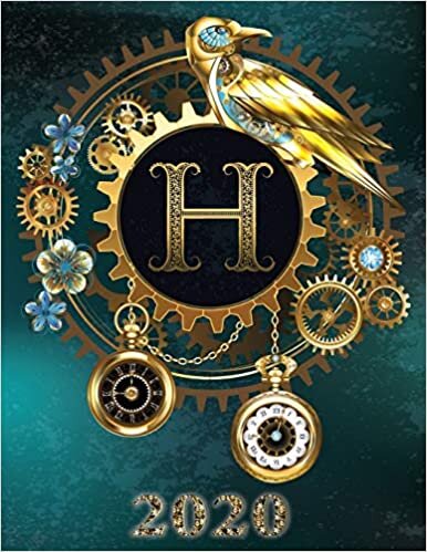 indir Weekly Planner Initial “H” Monogram 2020: Steampunk Teal Falcon and Clock Personalized 12-Month Large Print Letter-Sized Schedule Organizer by Week ... BG Steampunk Monogram Falcon Watch, Band 8)