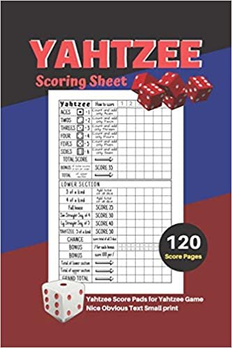 indir Yahtzee Scoring Sheet: V.9 Yahtzee Score Pads for Yahtzee Game Nice Obvious Text Small print Yahtzee Score Sheets 6 by 9 inch