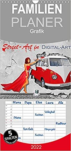 Street-Art in Digital-Art by Mausopardia - Familienplaner hoch (Wandkalender 2022 , 21 cm x 45 cm, hoch): Humorvolle Street Art mit Pin up Girls (Monatskalender, 14 Seiten )