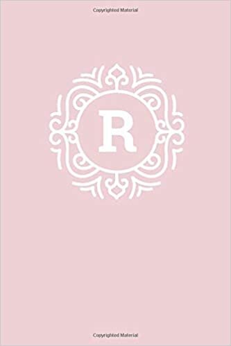 indir R: 110 Sketch Pages (6 x 9) | Monogram Sketch Notebook with a Light Pink Background and Simple Vintage Elegant Design | Personalized Initial Letter Journal | Monogramed Sketchbook