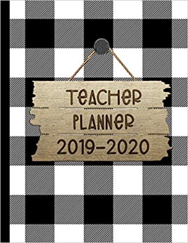 indir Teacher Planner 2019-2020: July to June Lesson Planning, Classroom Organizer, Time Management Record Book, Buffalo Plaid White and Black