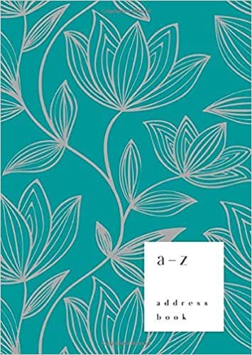 A-Z Address Book: B6 Small Notebook for Contact and Birthday | Journal with Alphabet Index | Hand-Drawn Brush Hipster Cover Design | Teal indir