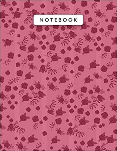 Notebook Red (NCS) Color Mini Vintage Rose Flowers Lines Patterns Cover Lined Journal: Work List, Planning, 110 Pages, 21.59 x 27.94 cm, A4, College, Journal, Wedding, Monthly, 8.5 x 11 inch