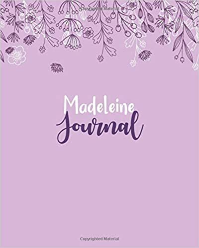 indir Madeleine Journal: 100 Lined Sheet 8x10 inches for Write, Record, Lecture, Memo, Diary, Sketching and Initial name on Matte Flower Cover , Madeleine Journal