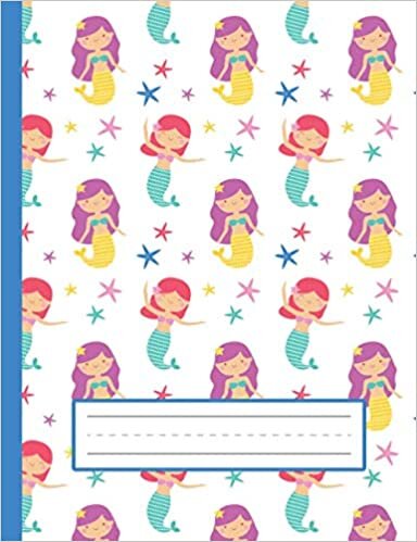 indir Dancing Mermaids, Starfishes - Mermaid Primary Composition Notebook For Kindergarten To 2nd Grade (K-2) Kids: Standard Size, Dotted Midline, Blank Handwriting Practice Paper Notebook For Girls, Boys