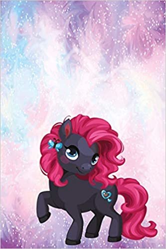Glamour Pony Notebook: Pony Notebook graph paper 120 pages 6x9 perfect as math book, sketchbook, workbook and diary with glitter indir