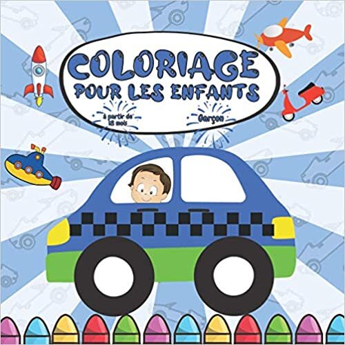 indir Coloriage pour les enfants à partir de 18 mois Garçon: Livre de dessin pour garçons avec tracteur, camion, voitures, avions et bien d&#39;autres. Cadeau pour les tout-petits de 1 an