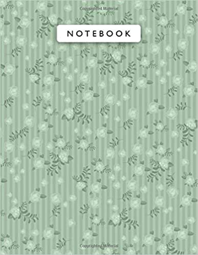 indir Notebook Celadon Color Small Vintage Rose Flowers Mini Lines Patterns Cover Lined Journal: 8.5 x 11 inch, College, Planning, 21.59 x 27.94 cm, Journal, A4, Wedding, Monthly, 110 Pages, Work List