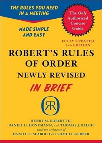 Robert's Rules of Order Newly Revised In Brief, 2nd edition (Roberts Rules of Order in Brief)