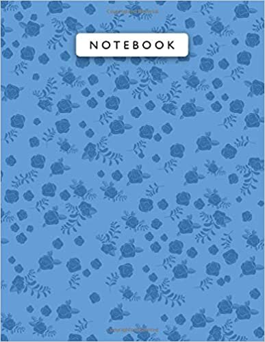 indir Notebook Dodger Blue Color Mini Vintage Rose Flowers Patterns Cover Lined Journal: 110 Pages, A4, Wedding, Journal, 21.59 x 27.94 cm, Planning, College, Monthly, Work List, 8.5 x 11 inch