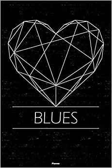 تحميل Blues Planner: Blues Geometric Heart Music Calendar 2020 - 6 x 9 inch 120 pages gift
