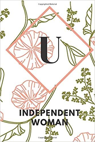 indir U (INDEPENDENT WOMAN): Monogram Initial &quot;U&quot; Notebook for Women and Girls, green and creamy color.