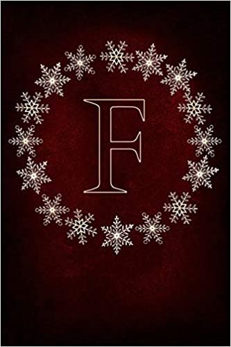 indir F: Monogram Initial Notebook Journal with Magical Snowflake Red Cover