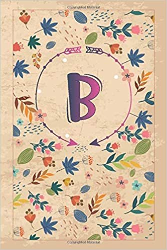 indir B: Initial Monogram Alphabet Letter B, Cute Cover, Lined Notebook/Journal Gift for Her, 6&quot;x9&quot;, Soft Cover, Premium Matte Finish