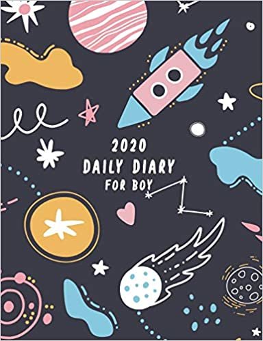 تحميل 2020 Daily Diary for Boys: Kids Daily Planner and Gratitude Journal 365 days Happy Plan - Keep Track for a Fun Daily Activity Writing and Drawing - Galaxy Space Theme