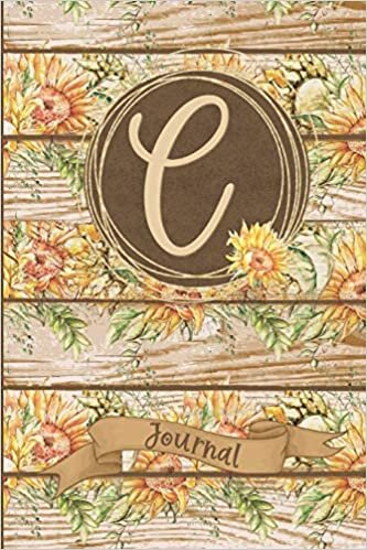 indir C Journal: Rustic Sunflower Journal Monogram Initial C Lined Notebook | Decorated Interior