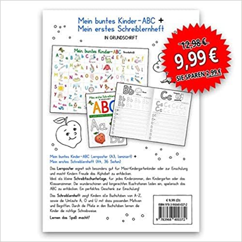 indir Mein buntes Kinder-ABC-Set in Grundschrift: Lernposter DINA 3 laminiert + Schreiblernheft DINA 4
