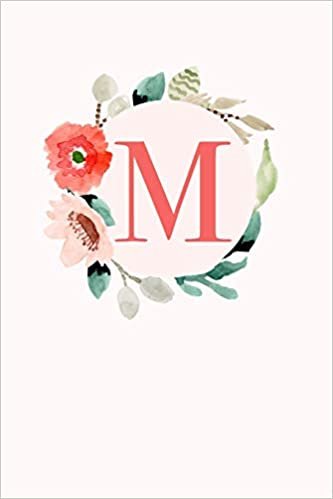 M: 110 Sketchbook Pages | Monogram Sketch Notebook with a Classic Light Pink Background of Vintage Floral Roses in a Watercolor Design | Personalized Initial Letter Journal | Monogramed Sketchbook indir