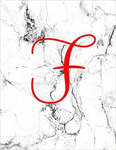 indir Initial F Notebook: Marble and Red