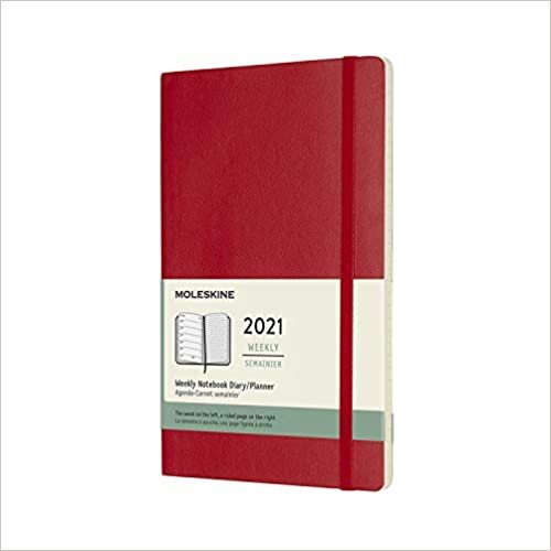 Moleskine 2021 Weekly Planner, 12M, Large, Scarlet Red, Soft Cover (5 x 8.25)