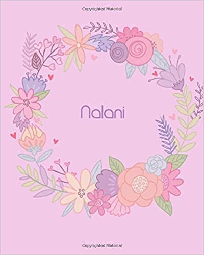 indir Nalani: 110 Lined Pages 8x10 Cute Pink Blossom Design with Lettering Name for Girl, Journal, School and Self Note,Nalani