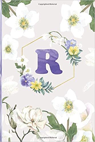 indir R: Calla lily notebook flowers Personalized Initial Letter R Monogram Blank Lined Notebook,Journal for Women and Girls ,School Initial Letter R floral with lisianthus rose watercolor 6 x 9