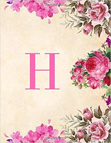 indir H: Monogram Initial H Notebook For Women &amp; Girls, Floral Journal (110 Pages, 8.5 x 11)