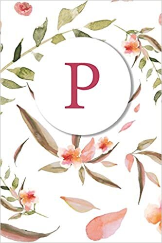 indir P: Soft Floral Monogram Sketchbook | 110 Sketchbook Pages (6 x 9) | Floral Watercolor Monogram Sketch Notebook | Personalized Initial Letter Journal | Monogramed Sketchbook