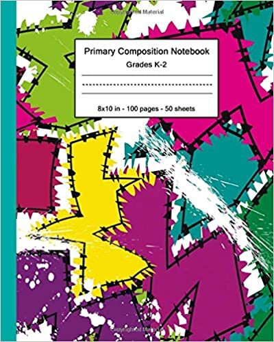 Primary Composition Notebook: Handwriting Notebook with Dashed Mid-line and Drawing Space | Grades K-2, 100 Story Pages - Amazing Abstract Graffiti Pattern for Kids