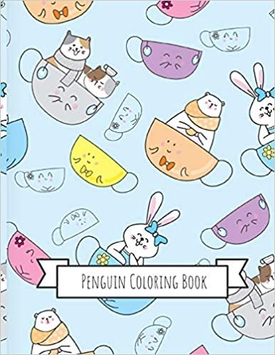 Penguins Coloring Book: Gifts for Kids 4-8, Girls or Adult Relaxation - Stress Relief Flamingo lover Birthday Coloring Book Made in USA