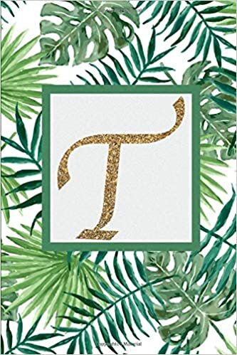 indir T. Monogram Initial T Cover. Blank Lined Journal Notebook Planner Diary.