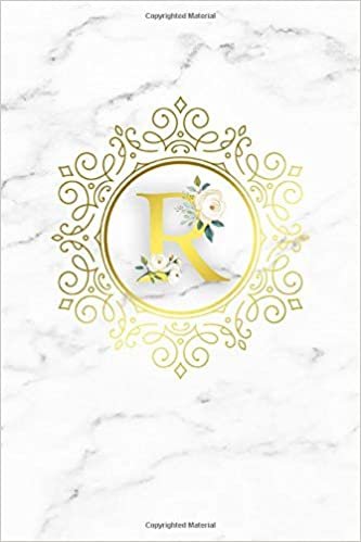 R: Cute Marble & Gold Monogram Initial Letter R College Ruled Notebook for Girls & Women - Elegant Personalized Medium Lined Journal & Diary for Writing & Notes. indir