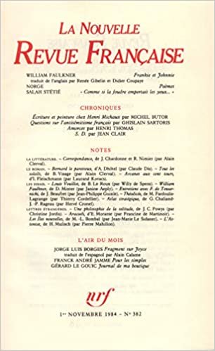 LA N.R.F. 382 (NOVEMBRE 1984) (LA NOUVELLE REVUE FRANCAISE) indir