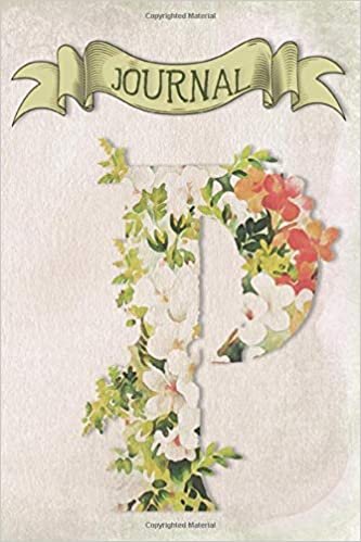indir P Journal: Vintage Floral Journal - personalized monogram initial P - blank lined diary notebook