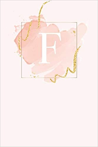 indir F: 110 College-Ruled Pages (6 x 9) | Light Pink Monogram Journal and Notebook with a Simple Floral Emblem | Personalized Initial Letter Journal | Monogramed Composition Notebook