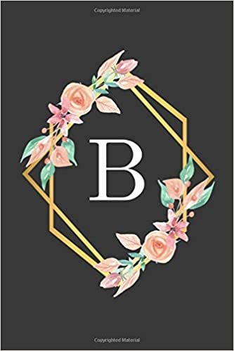 indir B: Monogram Initial Letter B Notebook for Girls and Women, College Ruled, Watercolor Floral Design