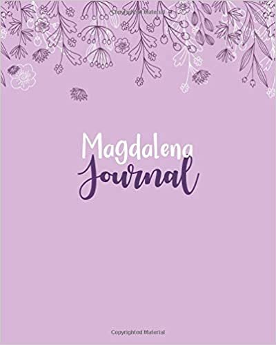 indir Magdalena Journal: 100 Lined Sheet 8x10 inches for Write, Record, Lecture, Memo, Diary, Sketching and Initial name on Matte Flower Cover , Magdalena Journal