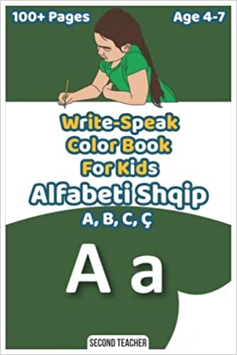 Write-Speak-Color book for kids Alfabeti shqip A, B, C, Ç: Easy teaching Azerbaijani practice book for homeschooling children