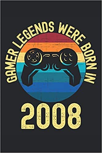Gamer Legends Were Born in 2008: Lined Notebook Journal, ToDo Exercise Book, e.g. for exercise, or Diary (6" x 9") with 120 pages. indir